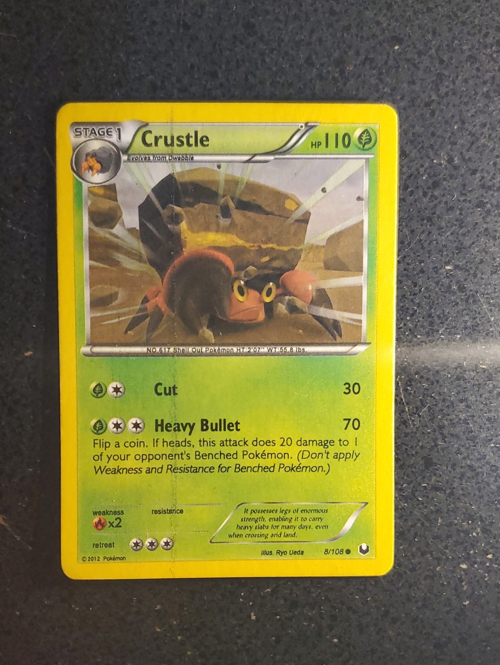 Crustle Trading Card - Yellow and Green